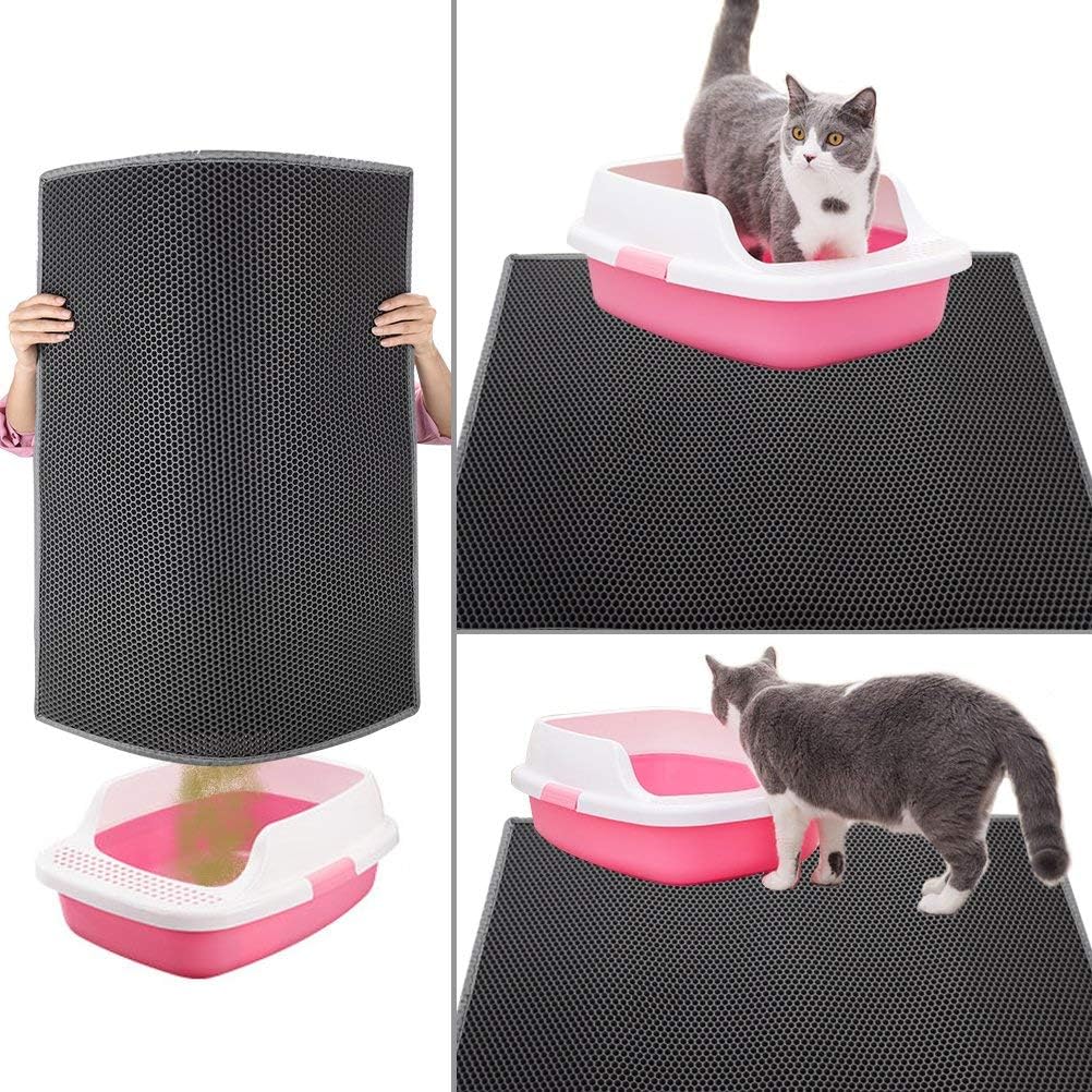 Tapis litière pour chat double couche