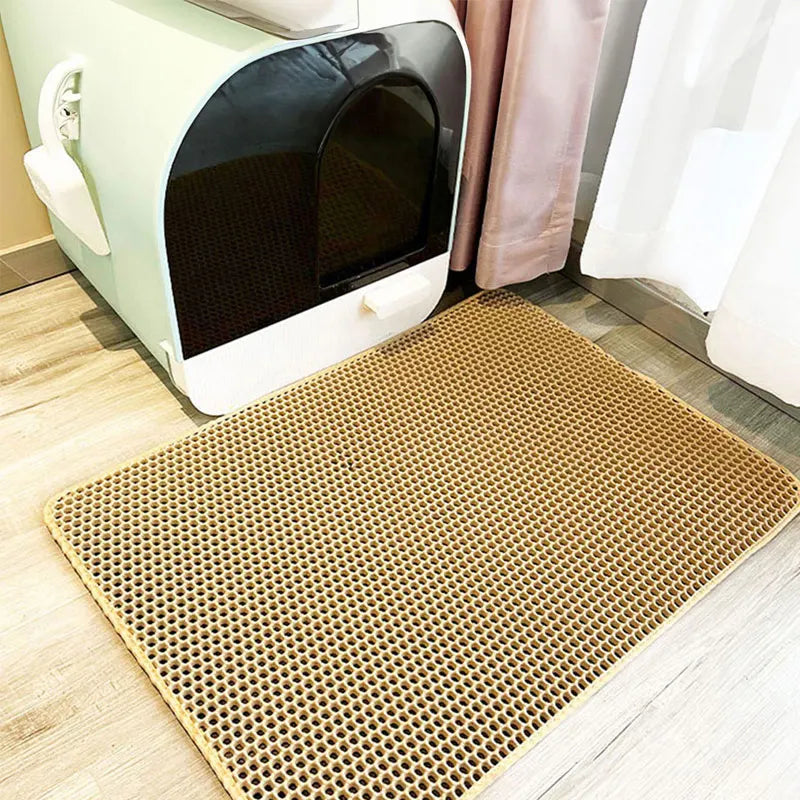 Tapis de litière pour chat imperméable à double couche