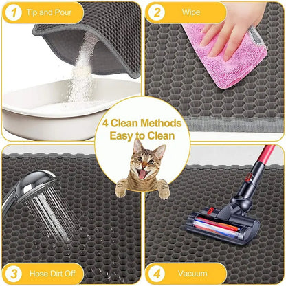 Tapis de litière pour chat imperméable à double couche