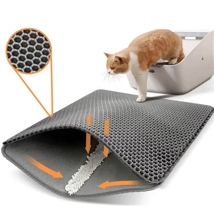 Tapis de litière pour chat imperméable à double couche